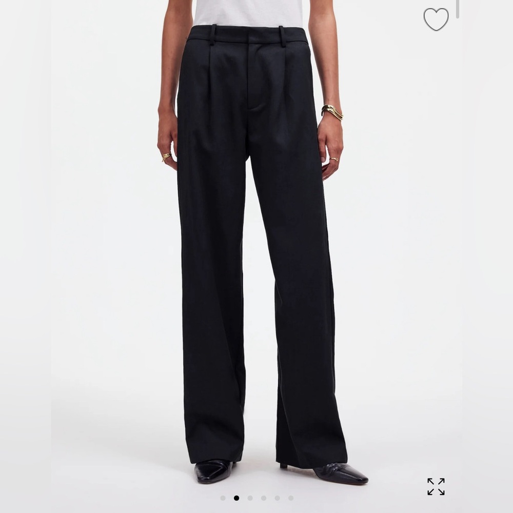 Madewell Tall Slouchy Straight Pants Drapey Twill Black Size T6  NWT NS449